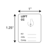 Nevs Mammography Labels - Left CC 1-1/4" x 1" XM-9